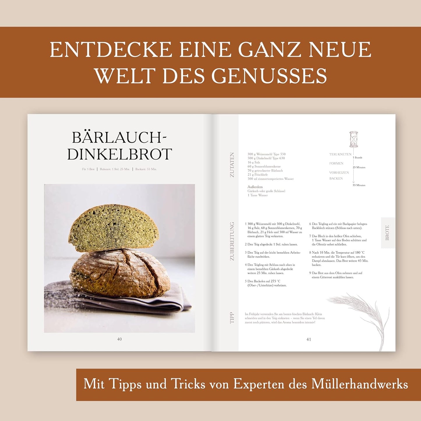Das Mühlen-Backbuch: Mit Weizen, Dinkel und Urgetreidearten Brote, Brötchen und mehr backen