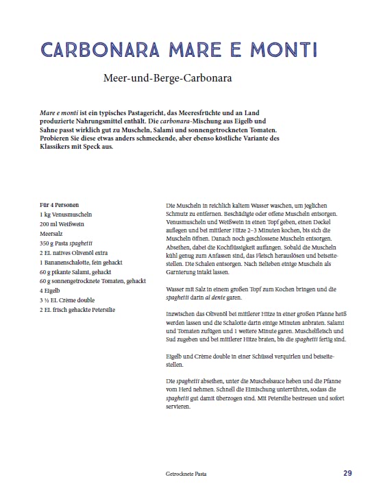 Pasta Mia! Original italienische Nudelgerichte