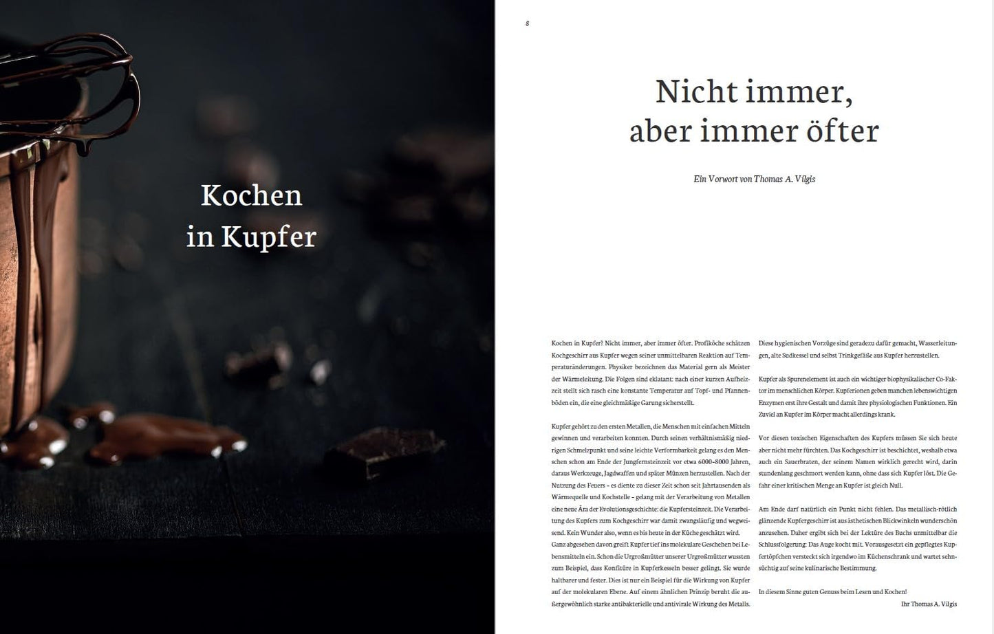 Kochen in Kupfer, Material - Rezepte - Genuss