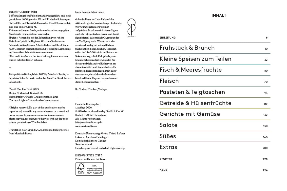 Griechische Inselküche Kulinarische Reise durch die griechischen Inseln Ars Vivendi