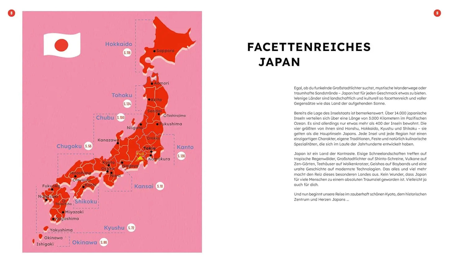 JAPAN – Kultur, Landschaft, Menschen & ein Leben mit Ikigai: Eine inspirierende Reise zum Träumen: Hochwertiges Geschenkbuch mit Tipps, Rezepten und mehr | mit farbigem Buchblock & Leseband EMF Verlag