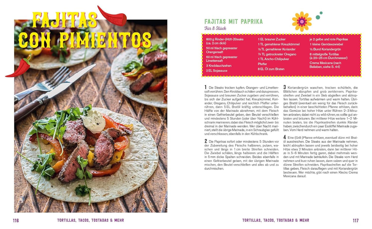 Fiesta – Das Mexiko-Kochbuch – mit edler Ausstattung und Farbschnitt: Enchiladas, Tacos & Guacamole: Rund 100 authentische Rezepte – mit Reisereportagen und stimmungsvollen Impressionen
