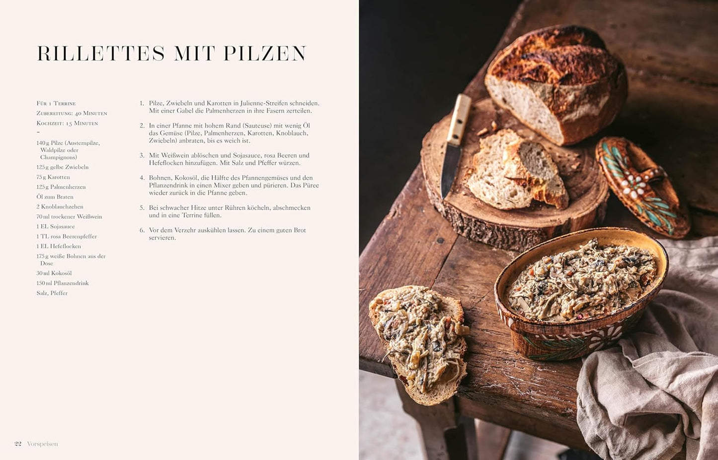 Französische Landhausküche vegan - Quiche Lorraine, Rillettes & Brioche - traditionelle Rezepte modern interpretiert. Französisch kochen mit veganem Kochbuch. Vegane Küche mal anders.