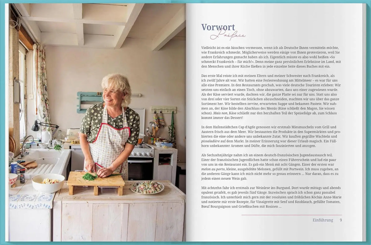 So schmeckt Frankreich: Ein Fest der kleinen Genüsse. Gemeinsam französisch genießen – von Salade Niçoise über Quiche Lorraine bis Zitronentarte & Clafoutis. Ideal für Buffets & Gartenpartys