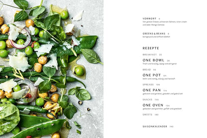 Greens & Beans: Grüne Küche mit Erbsen, Linsen und Bohnen. Hülsenfrüchte-Kochbuch mit veganen und vegetarischen Gerichten. Alltagstaugliche Rezepte von Erbsensuppe bis Auberginen-Kichererbsen-Curry