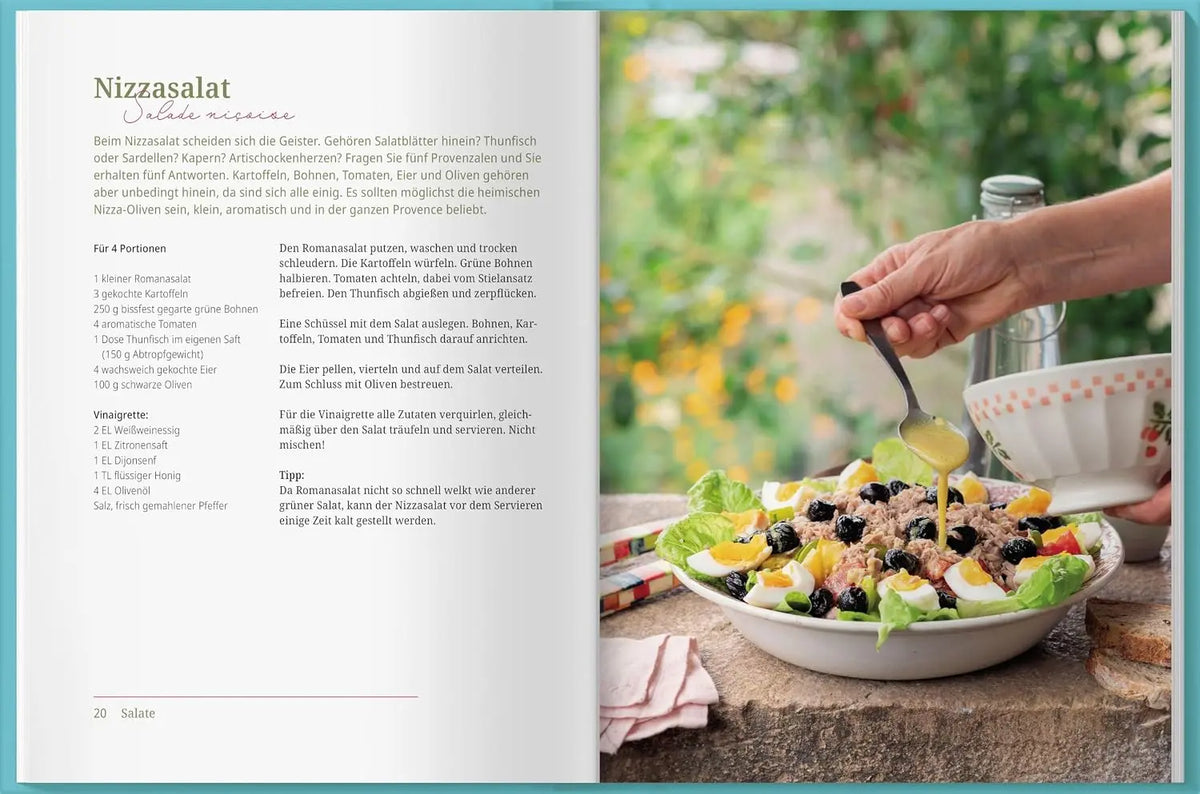 So schmeckt Frankreich: Ein Fest der kleinen Genüsse. Gemeinsam französisch genießen – von Salade Niçoise über Quiche Lorraine bis Zitronentarte & Clafoutis. Ideal für Buffets & Gartenpartys
